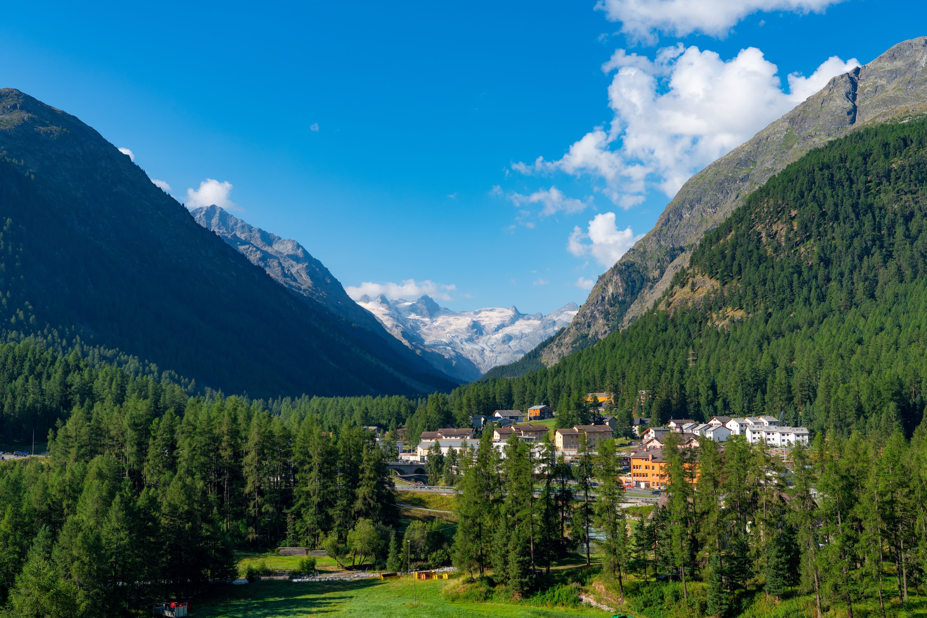 Paisaje abierto de la Alta Engadina